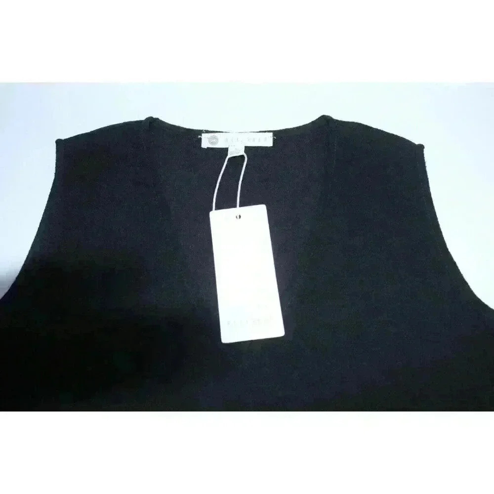 Relished Solid Black Opaqe Sheer Layered Women's Tank Top Size S - Picture 6 of 10